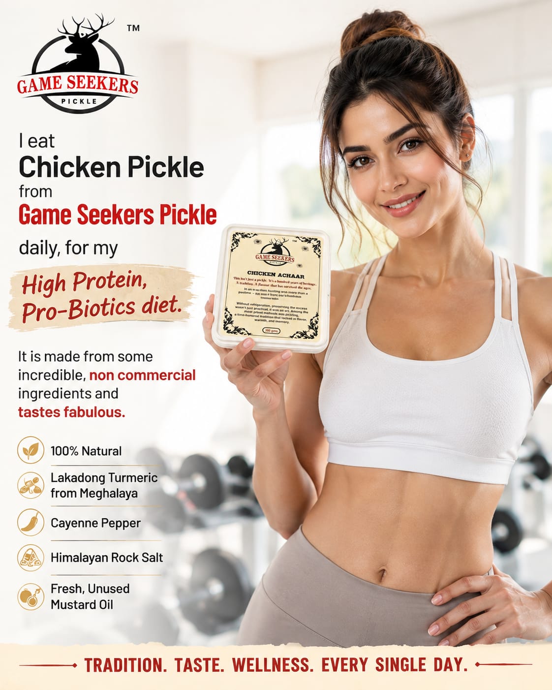 High Protein Chicken Pickle 250grams - 25% Protein